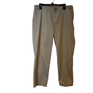VINTAGE Lee Pants Flat Front Tan Button Back Pocket Straight Leg Mens Size 36